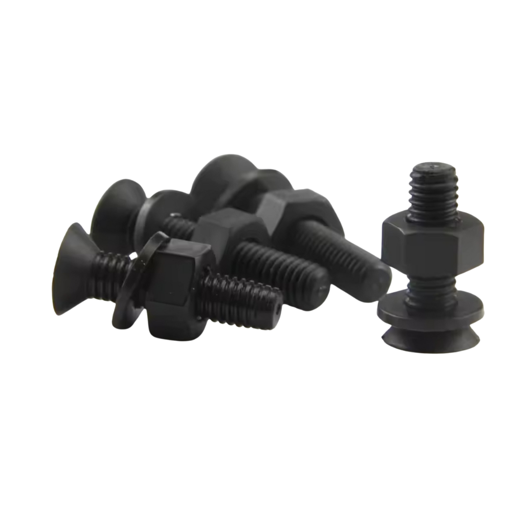 Nylon Counter Sunk Phillips Head Screw, Washer and Nut - M5 x 20mm - M5 x 20mm - Black