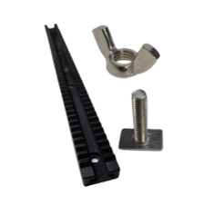 Foot Stretcher Track - Complete Set - 250mm -  External Toothed Track With S/S Wing Nut