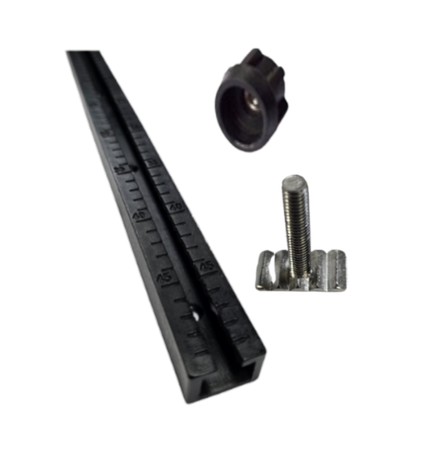Foot Stretcher Track - Complete Set - 250mm - Internal Toothed Track With Butterfly Nut