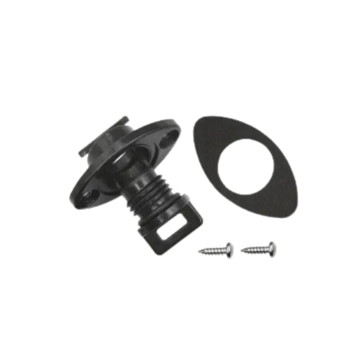 Deck Bung with Gasket and Mounting Hardware - Black