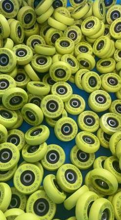 Seat Wheels - SCR Ertalon S/S Bearings - Fluoro Yellow - 35mm x 11mm - Large or Reduced Radius