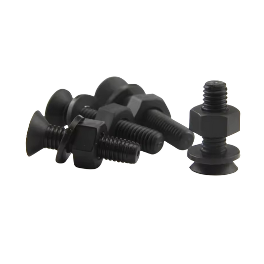 Nylon Counter Sunk Phillips Head Screw, Washer and Nut - M5 x 20mm   - M5 x 20mm - Black