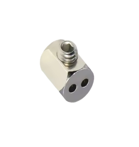 2 Hole - Single Hex Screw - Steering Cable Adjustable Clamp 1.5mm - Stainless Steel