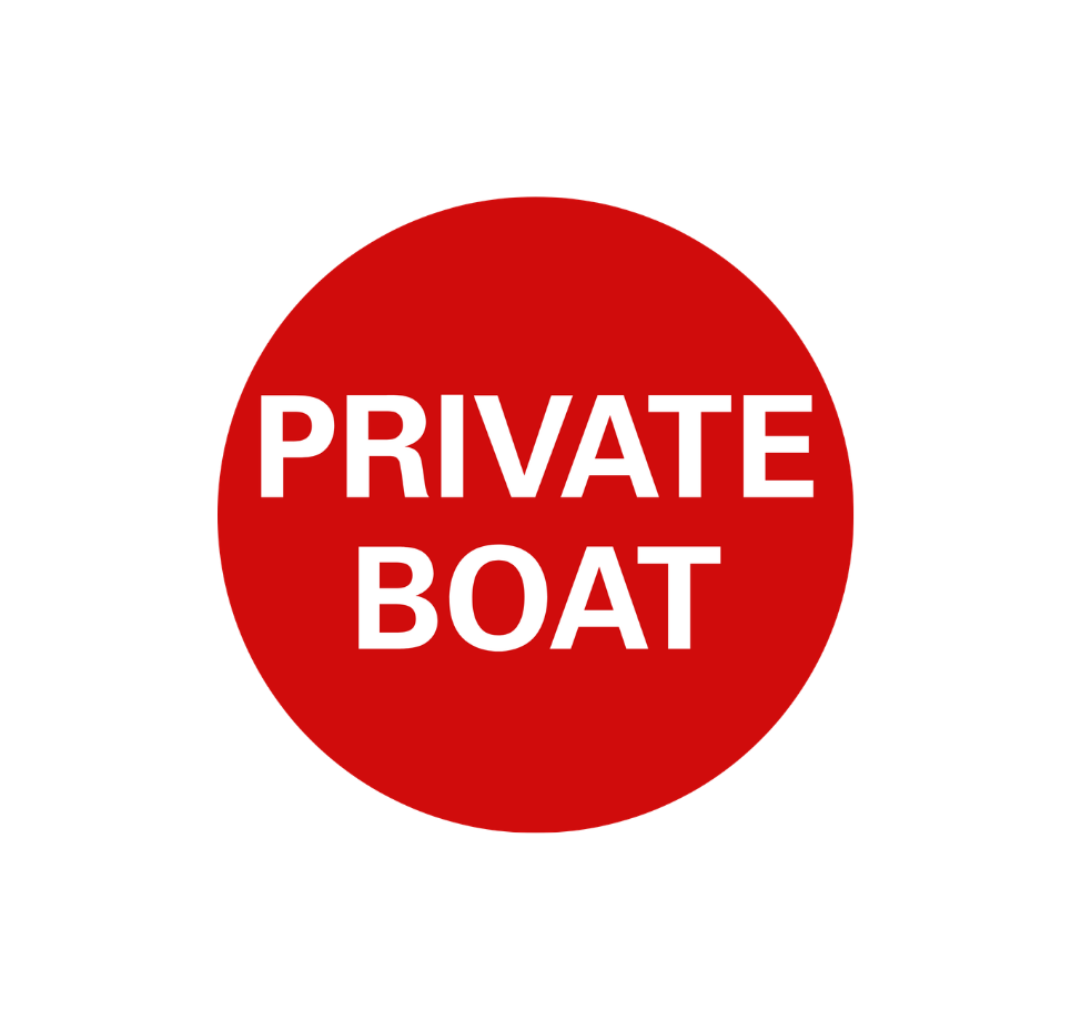 Private Boat Sticker - Red - 5cm Circle